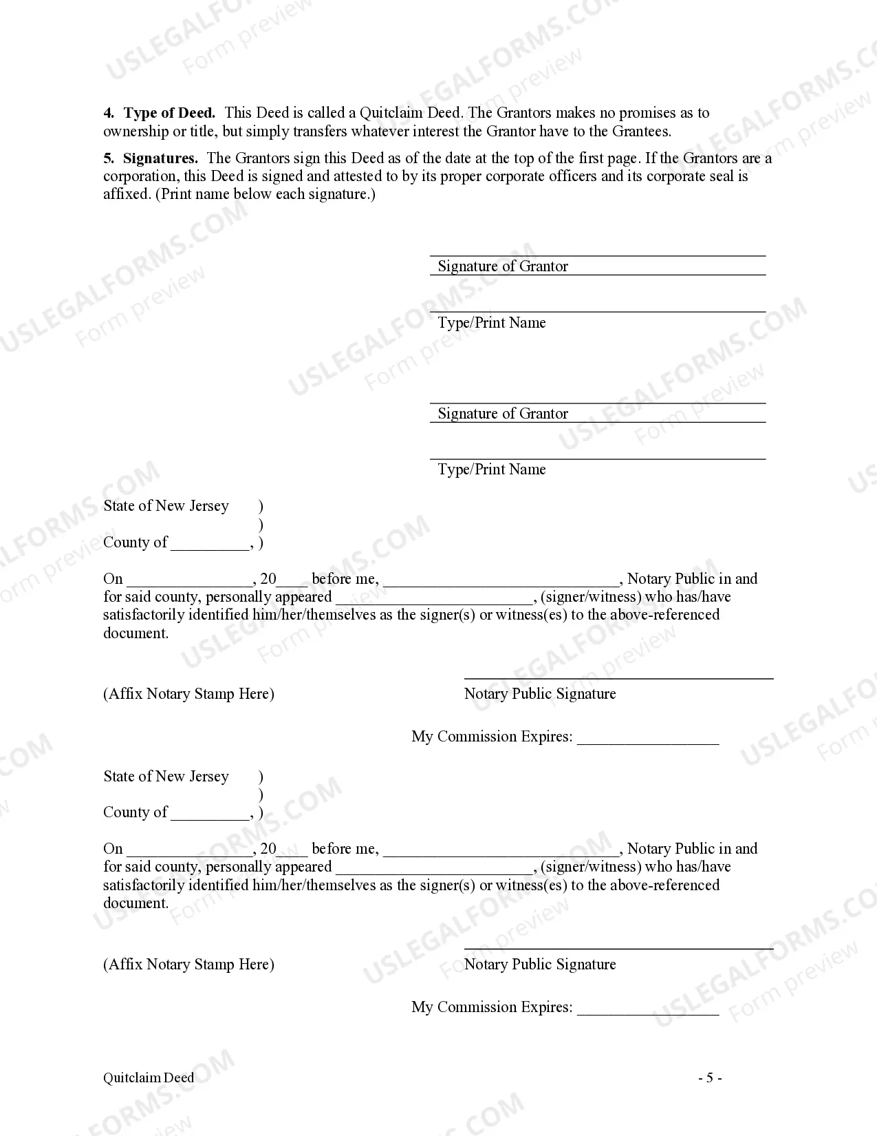 Preview Quitclaim Deed from Husband and Wife to Husband and Wife