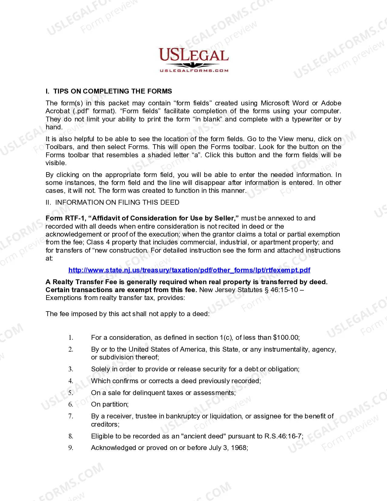 Preview Quitclaim Deed from Husband and Wife to an Individual