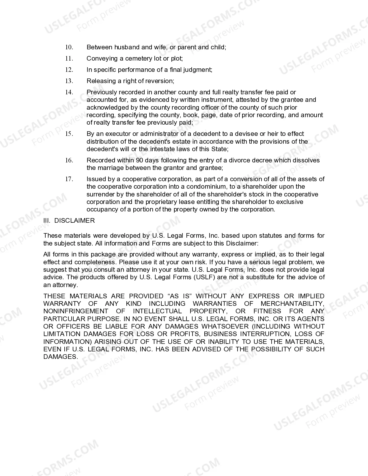 Preview Quitclaim Deed from Husband and Wife to an Individual