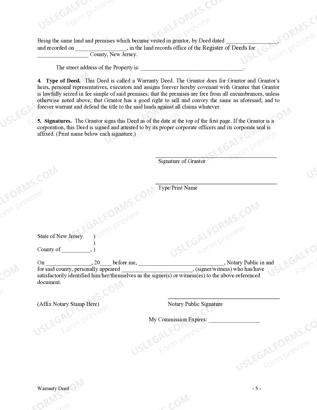 Preview Warranty Deed from Individual to Individual