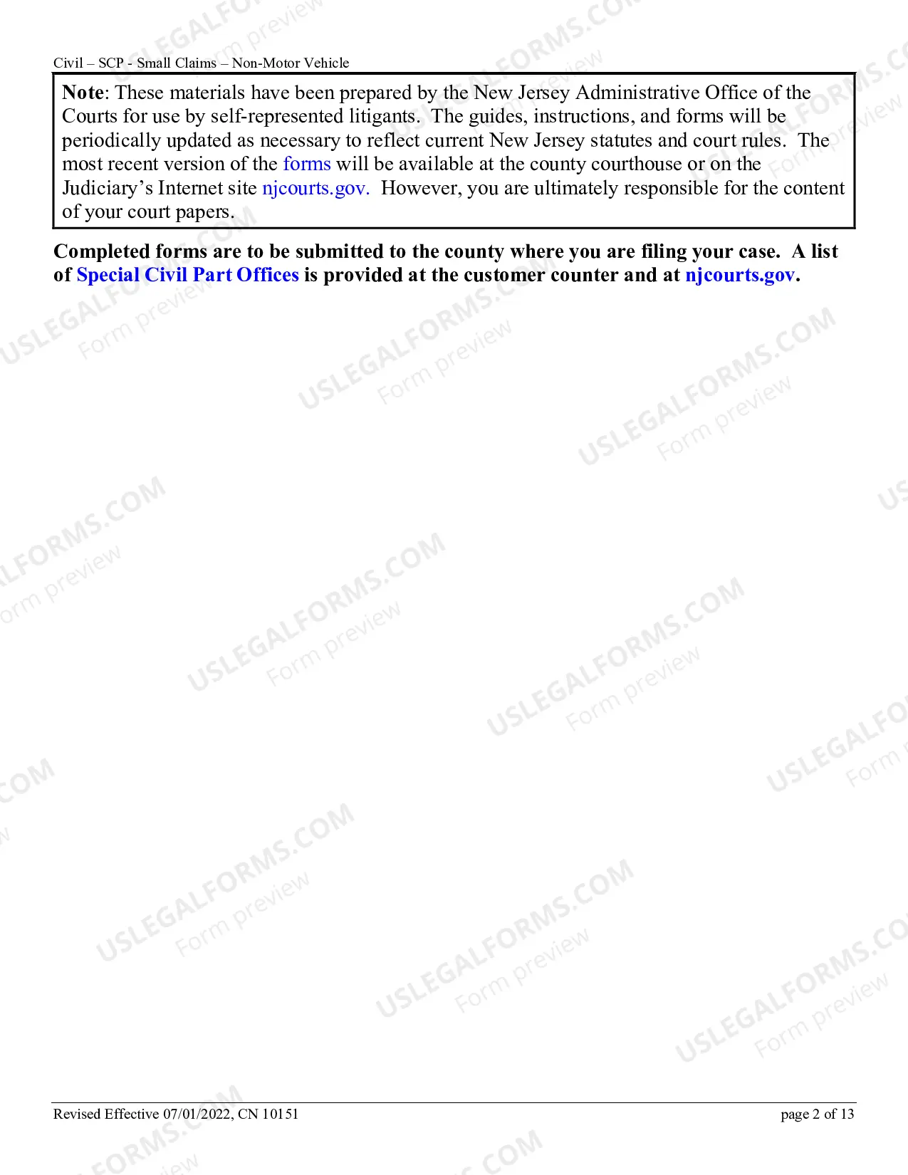 Preview Small Claims Complaint - Contract, Security Deposit, Rent, or Tort