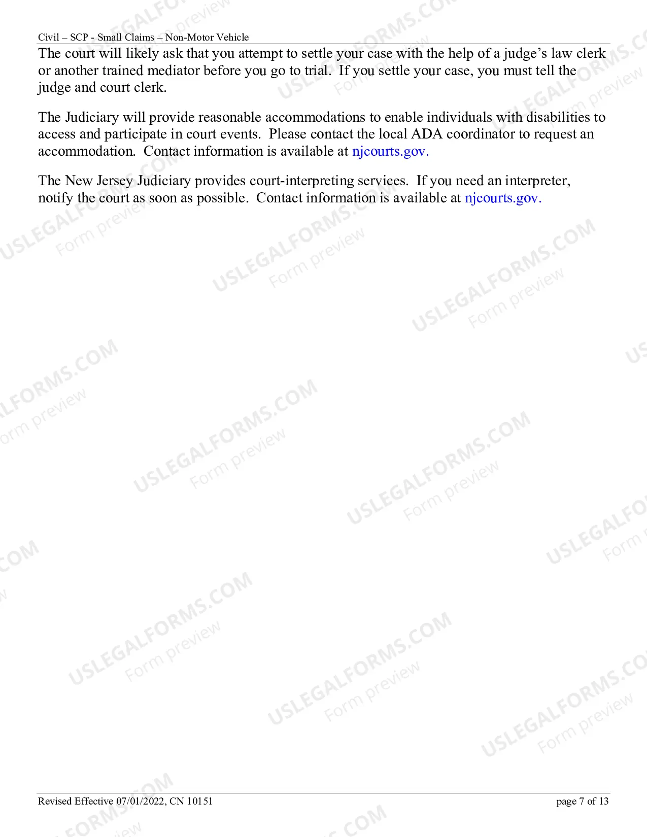 Preview Small Claims Complaint - Contract, Security Deposit, Rent, or Tort