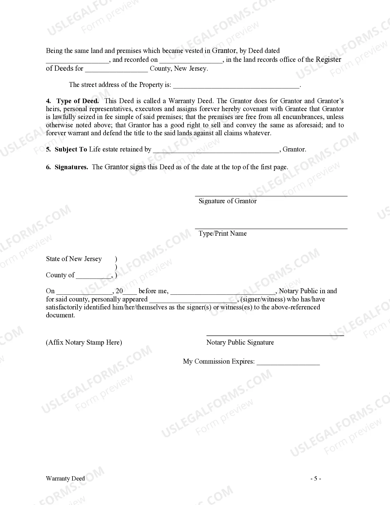 Preview Warranty Deed to Child Reserving a Life Estate in the Parents