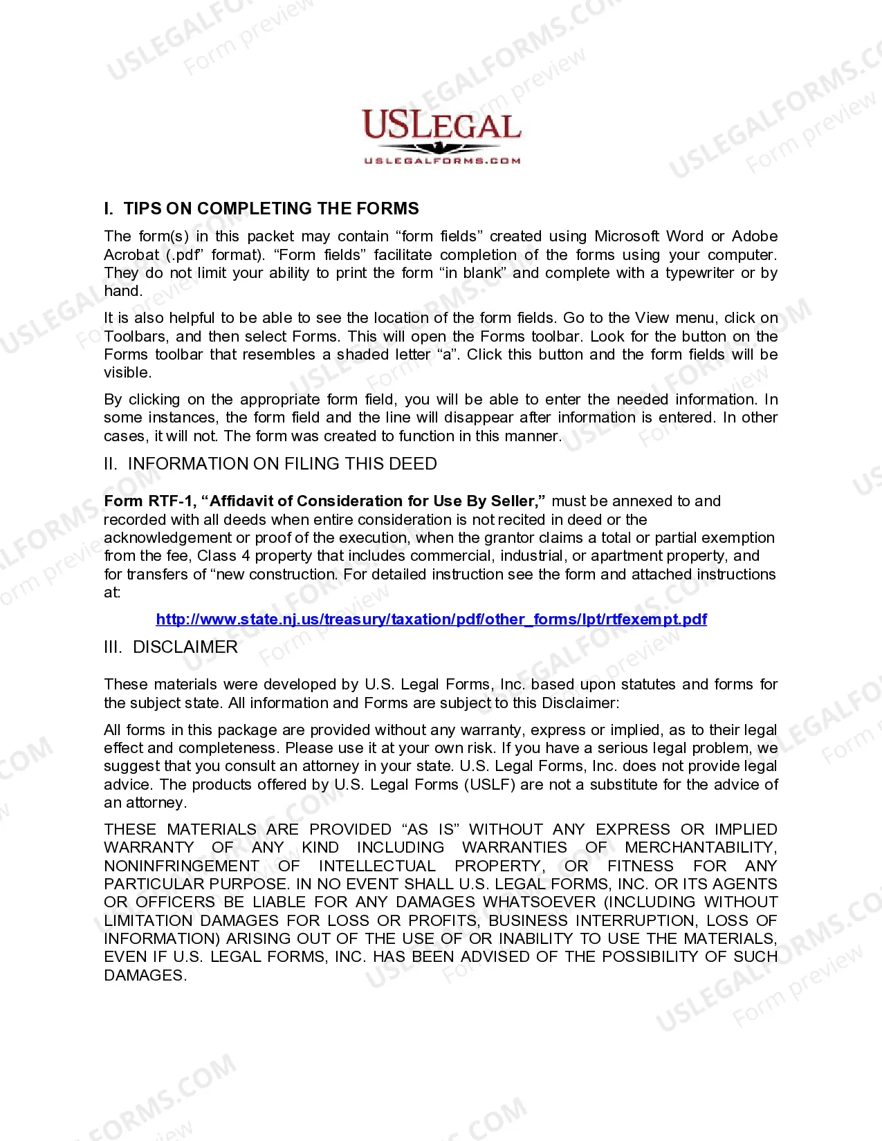 Preview Quitclaim Deed - Individual to Trust