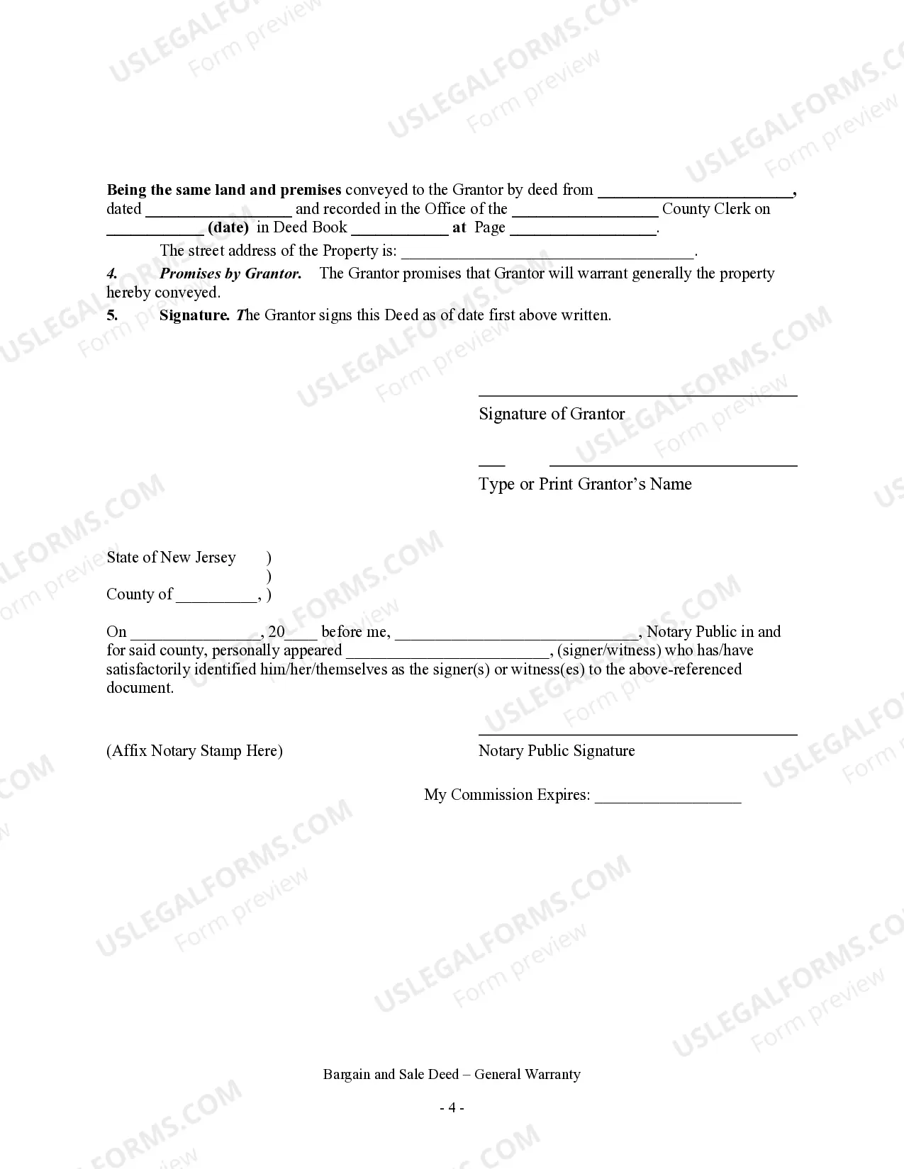 Preview Bargain and Sale Deed with Covenant of General Warranty