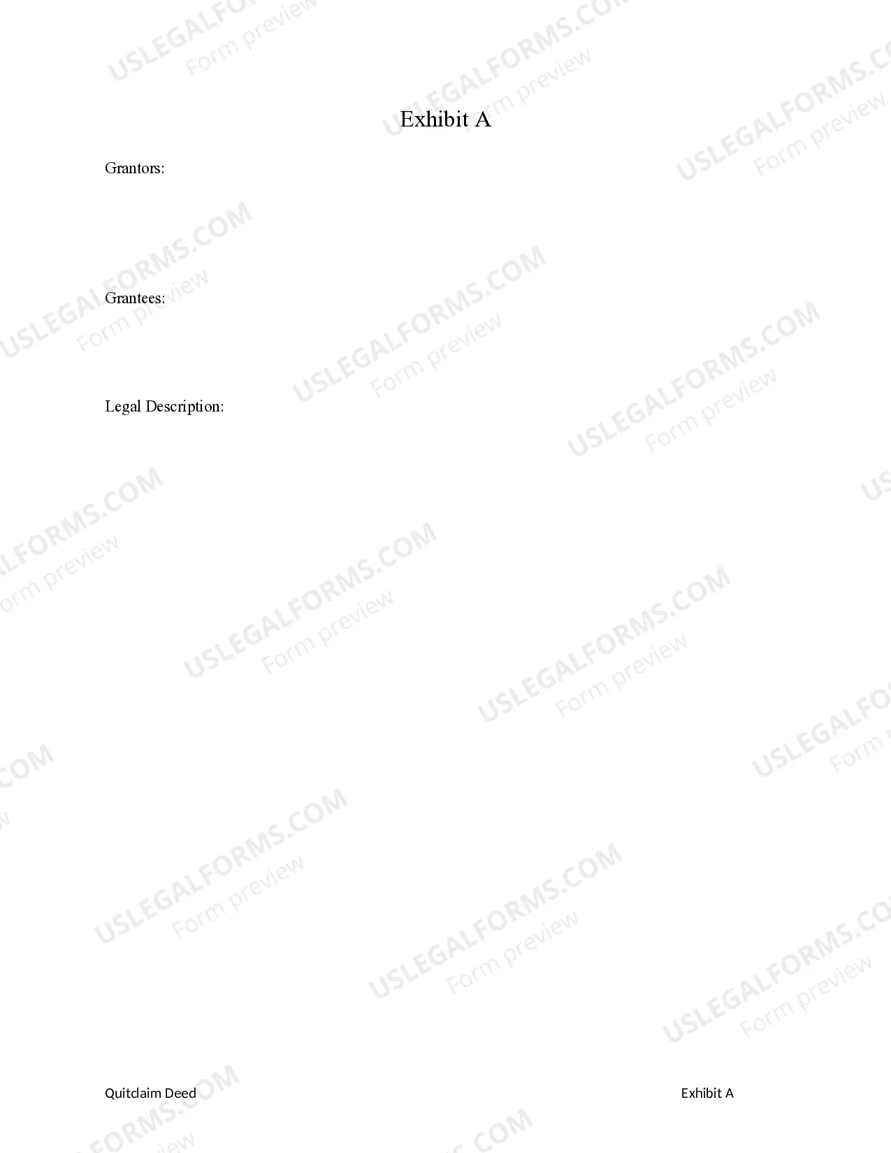 Preview Quitclaim Deed - Four Individuals to Three Individuals