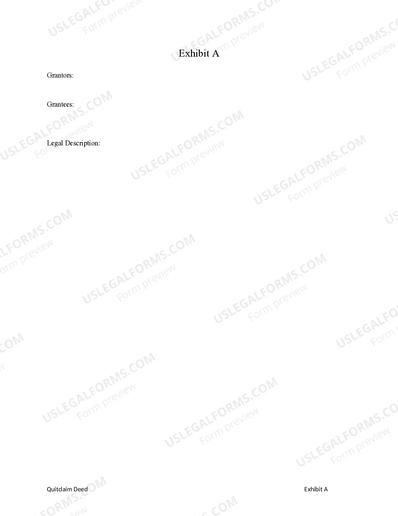 Preview Quitclaim Deed from Two Individuals to To Individuals