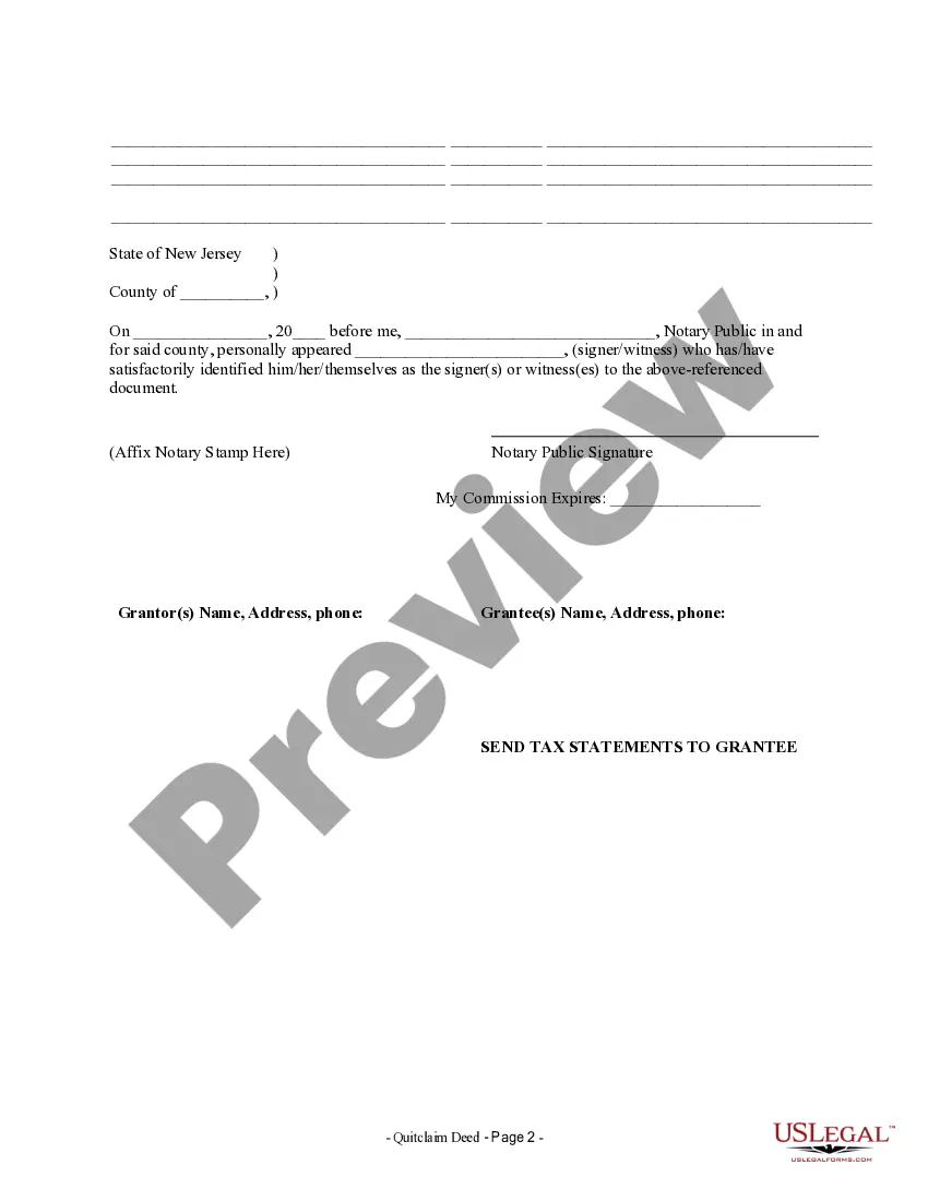 Preview Quitclaim Deed from Individual to Two Individuals in Joint Tenancy