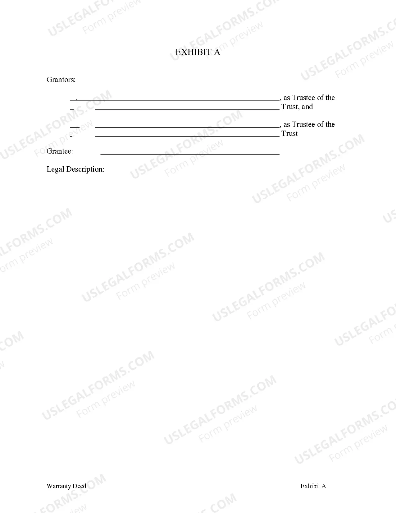 Preview Warranty Deed - Two Trusts to an Individual