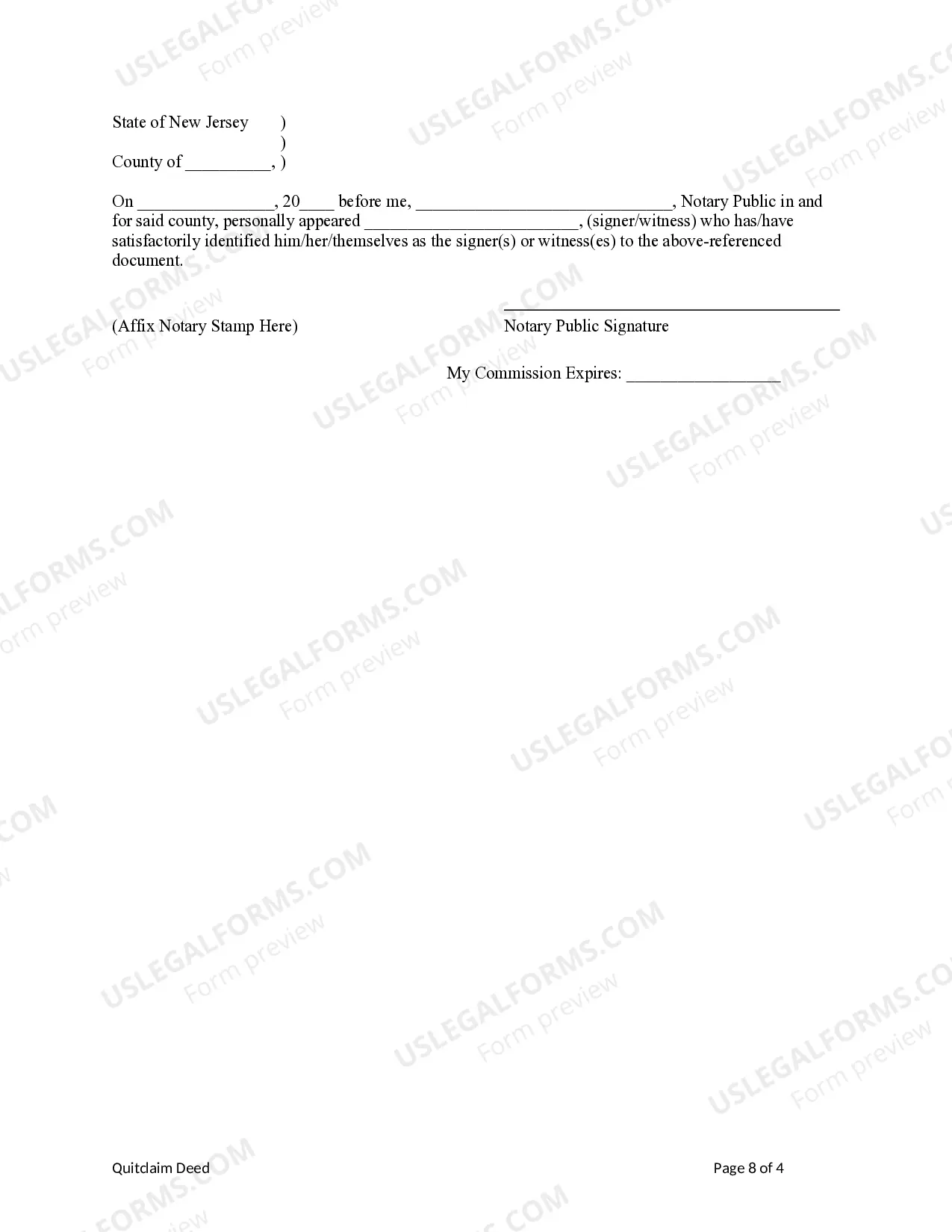 Preview Quitclaim Deed - Four Individuals to Four Individuals