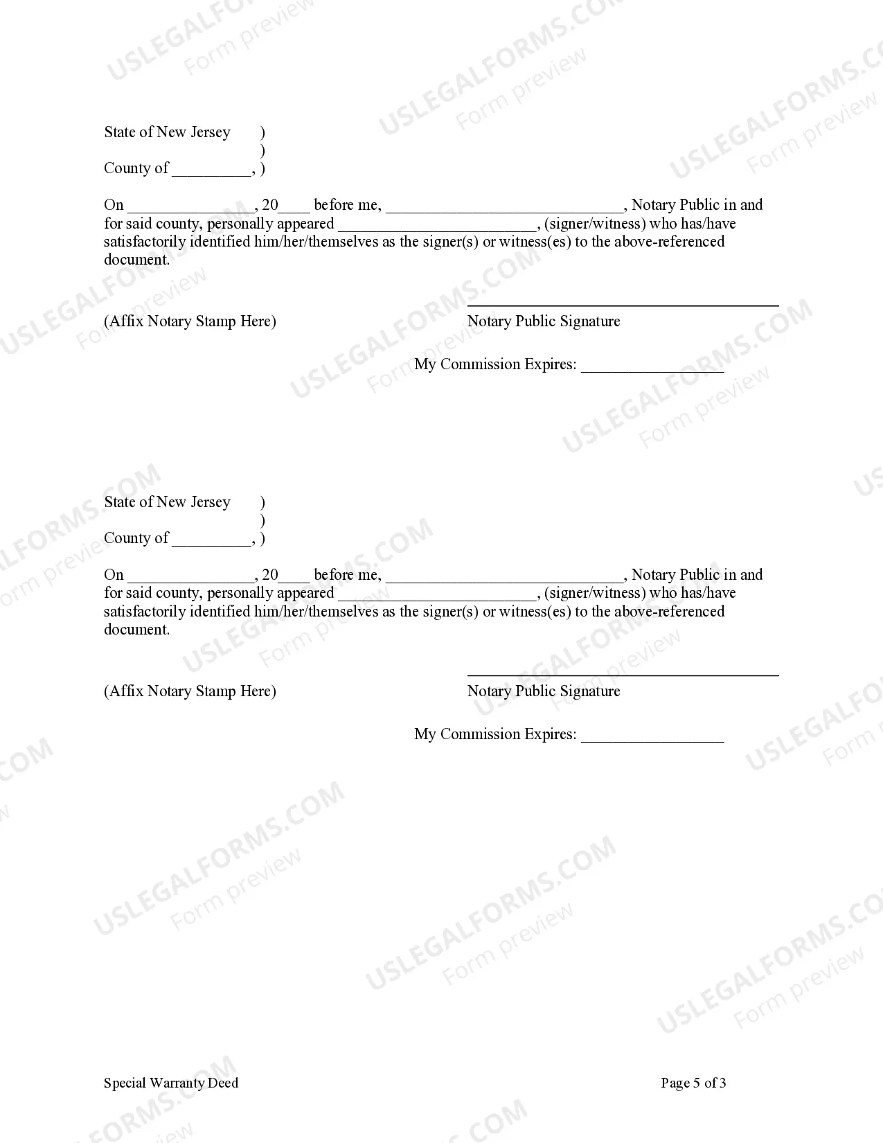 Preview Special Warranty Deed