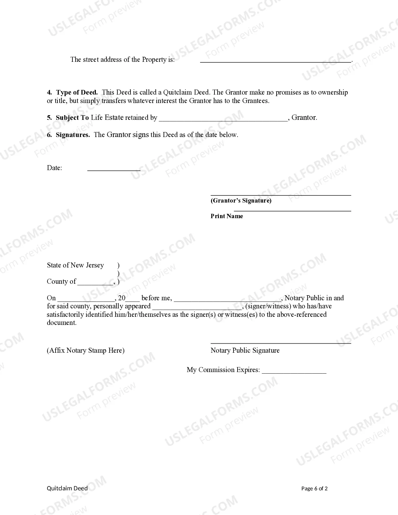 Preview Quitclaim Deed from Individual to two Individuals
