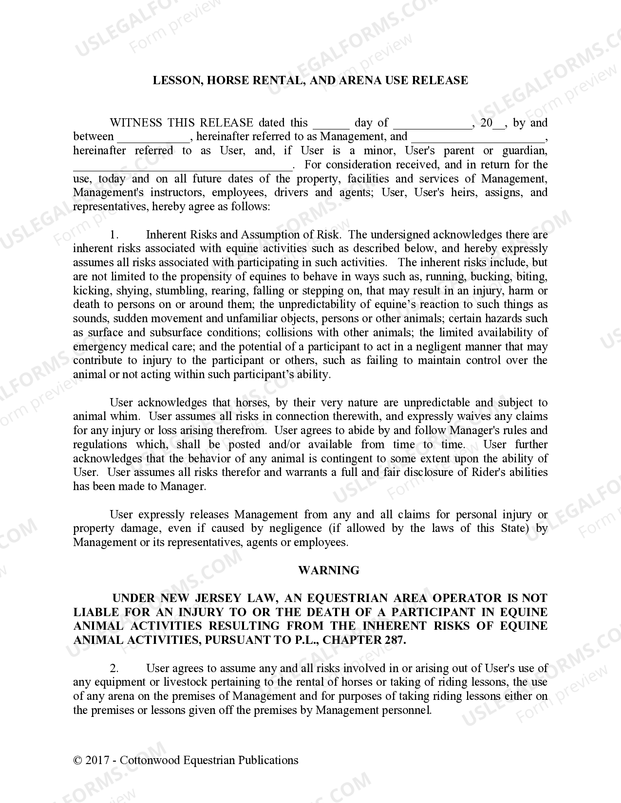 Horse Lease Agreement Form With Option To Purchase US Legal Forms