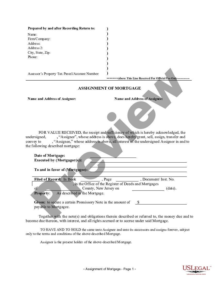 assignment of mortgage receivables