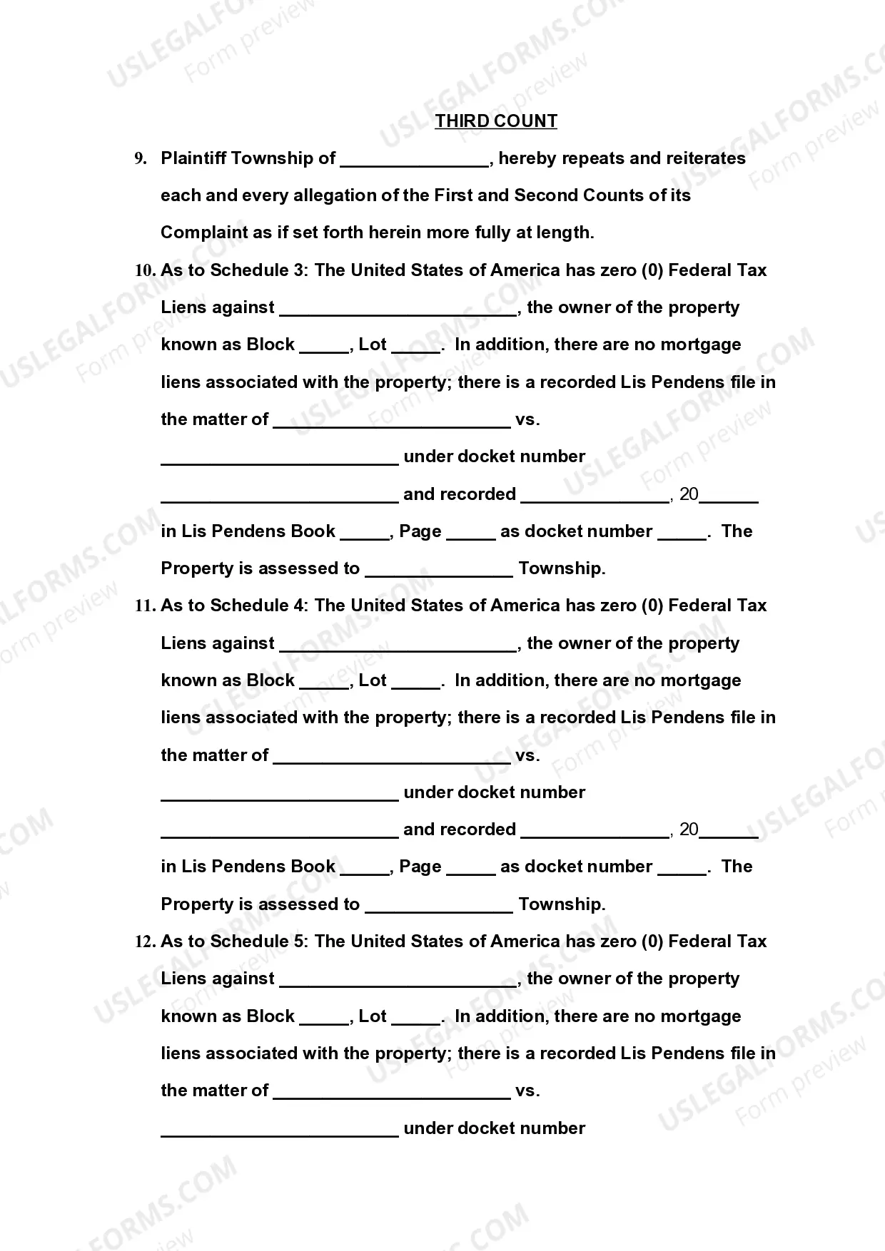 Preview Civil Action Complaint in Rem Foreclosure