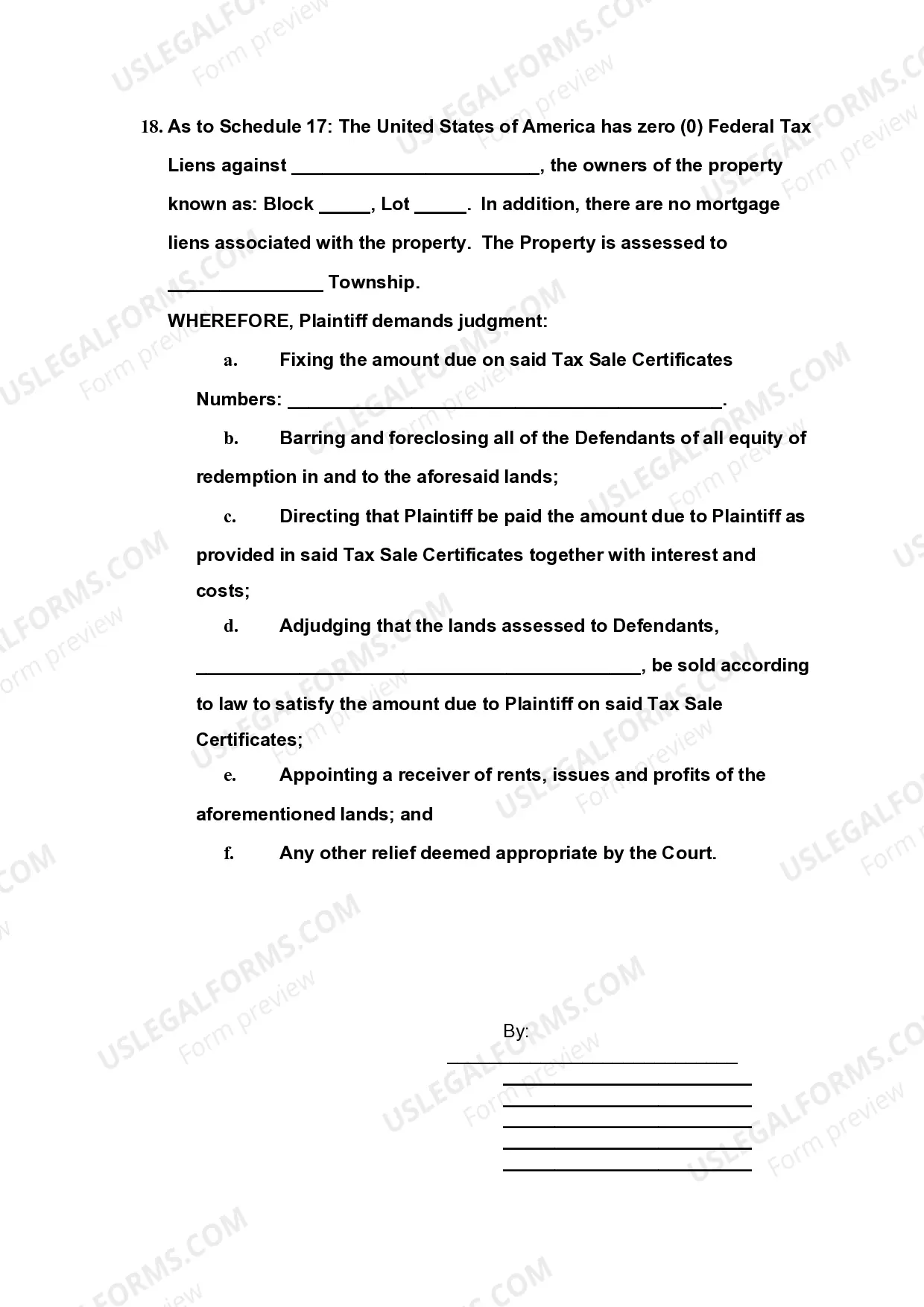 Preview Civil Action Complaint in Rem Foreclosure