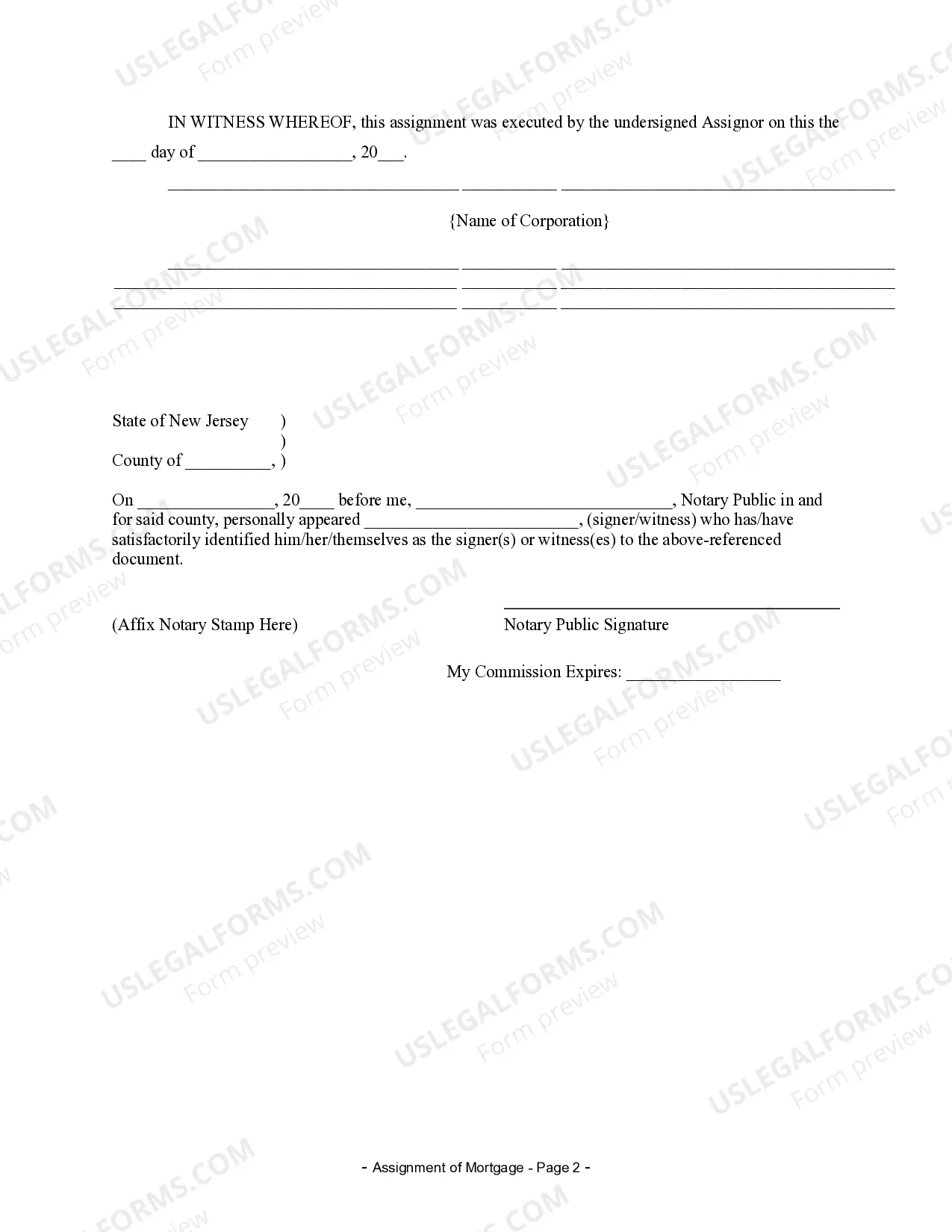 Preview Assignment of Mortgage by Corporate Mortgage Holder