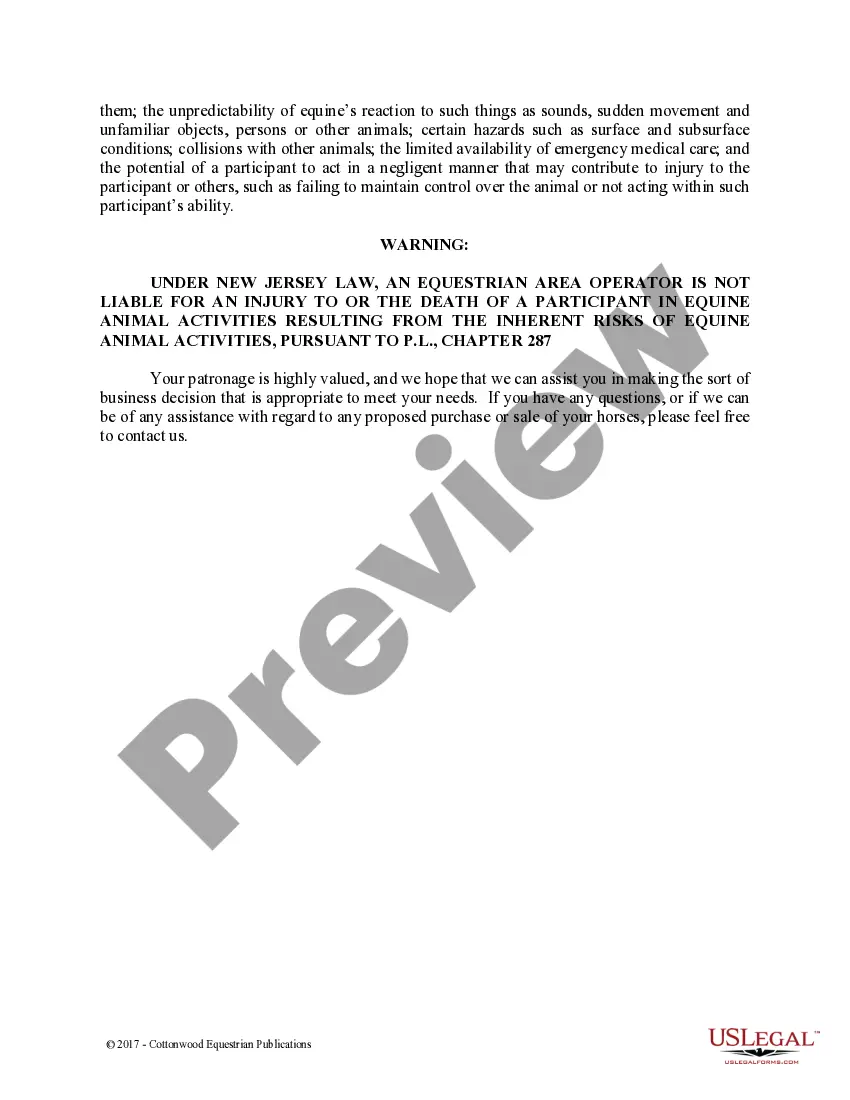 Preview Pre-Purchase Recommendations - Horse Equine Forms