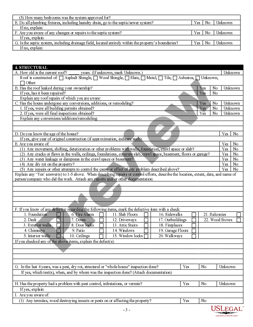 New Jersey Residential Real Estate Sales Disclosure Statement New