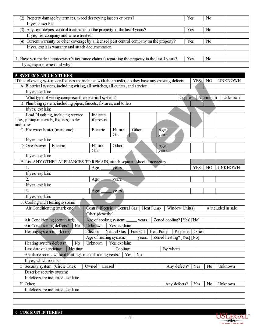 New Jersey Residential Real Estate Sales Disclosure Statement New