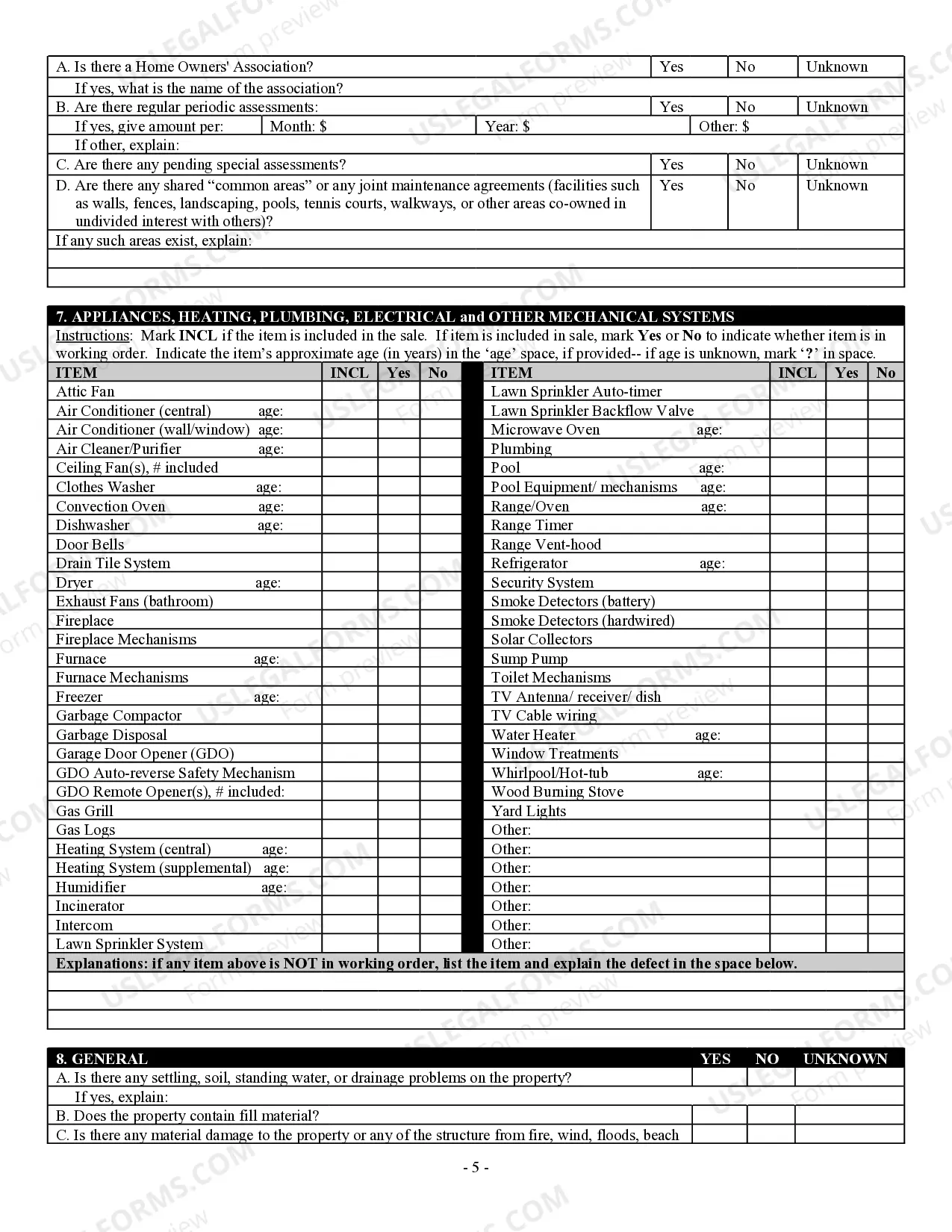Preview Residential Real Estate Sales Disclosure Statement