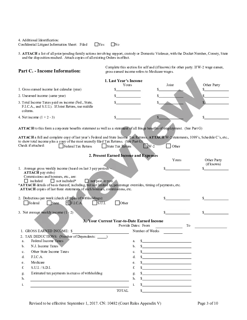 Preview Family Part Case Information Statement