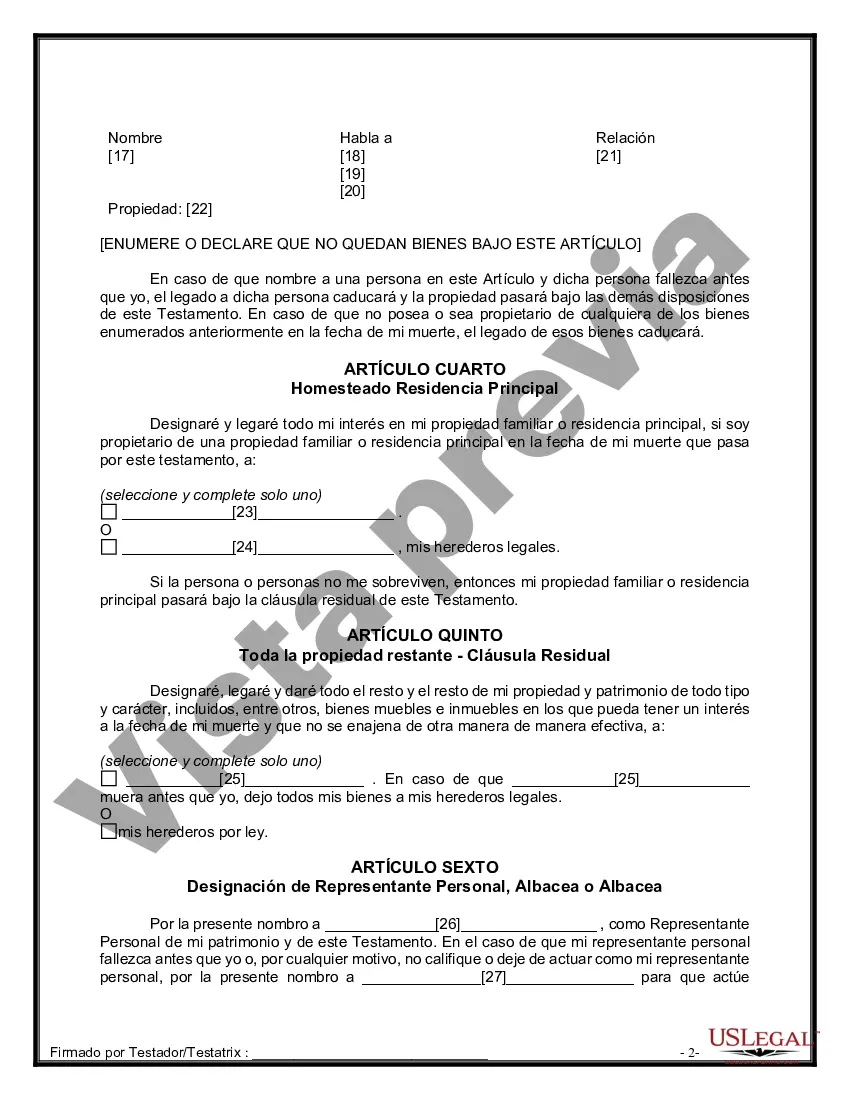 Preview Testamentos mutuos que contienen última voluntad y testamentos para personas solteras que viven juntas sin hijos