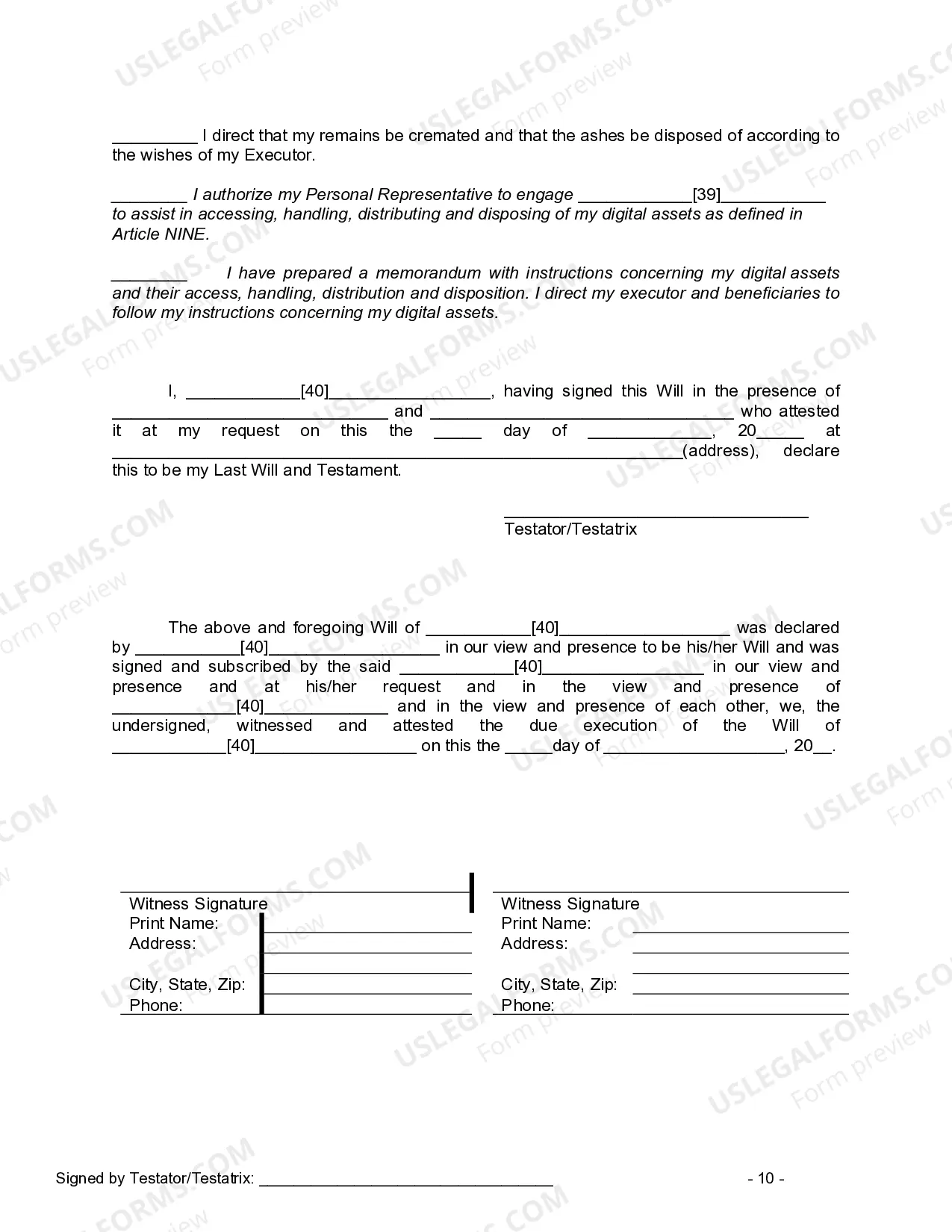 Preview Mutual Wills Package of Last Wills and Testaments for Man and Woman living together not Married with Adult Children