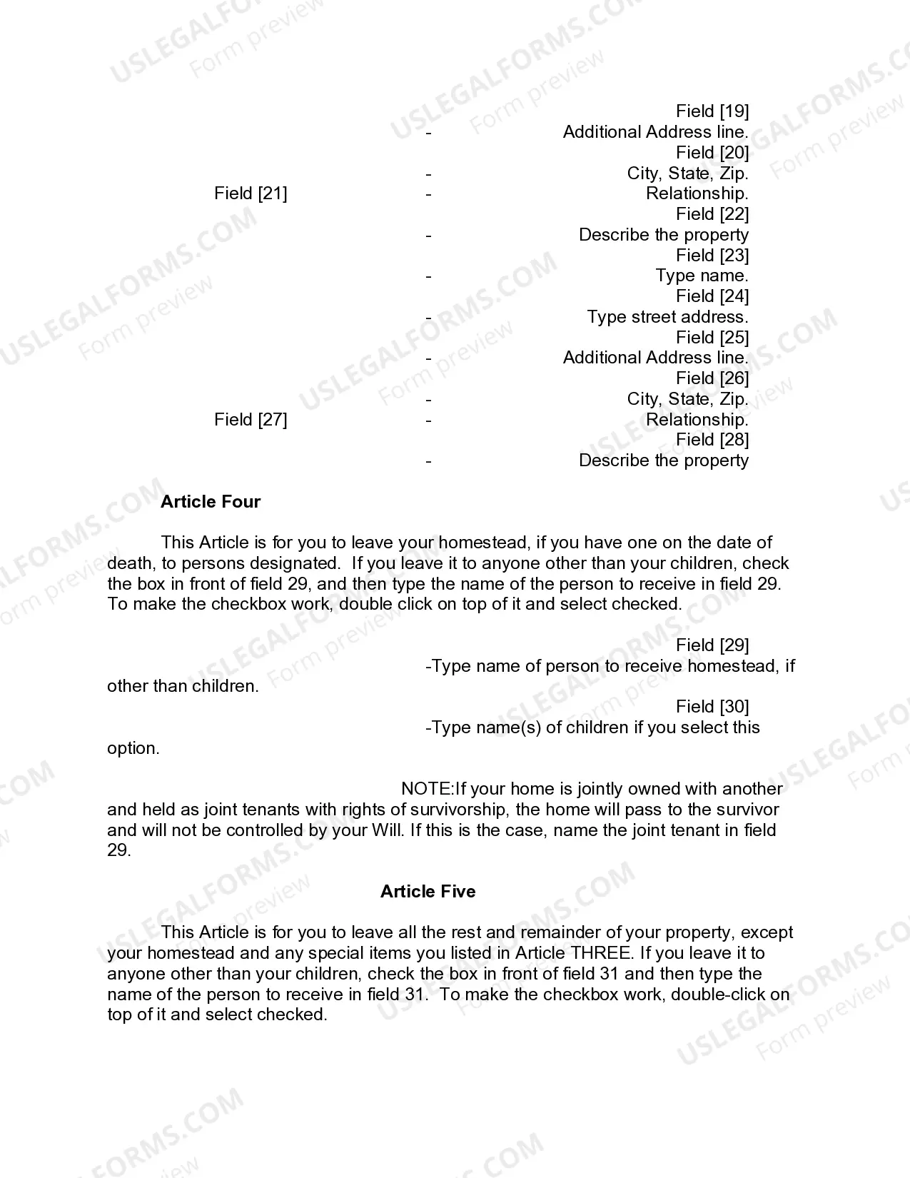Preview Mutual Wills Package of Last Wills and Testaments for Man and Woman living together not Married with Adult Children