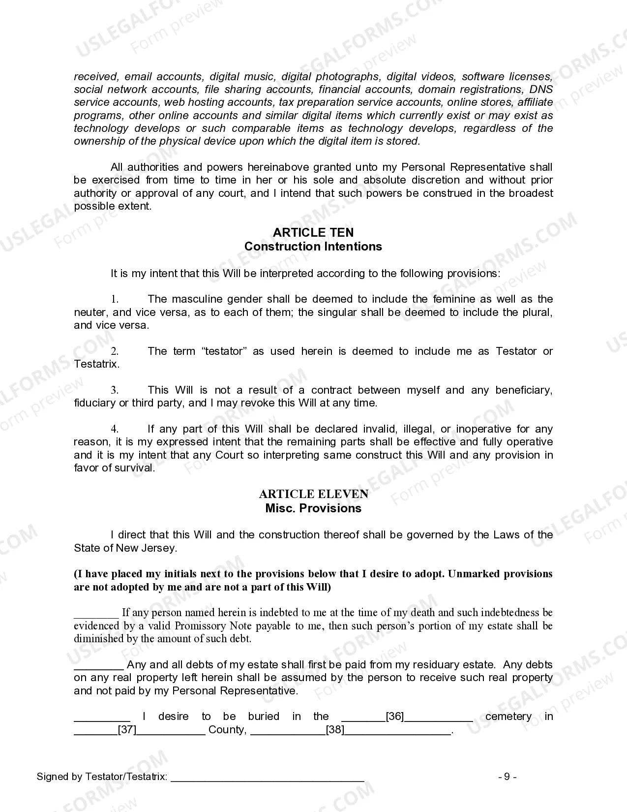 Preview Mutual Wills Package of Last Wills and Testaments for Man and Woman living together not Married with Adult Children