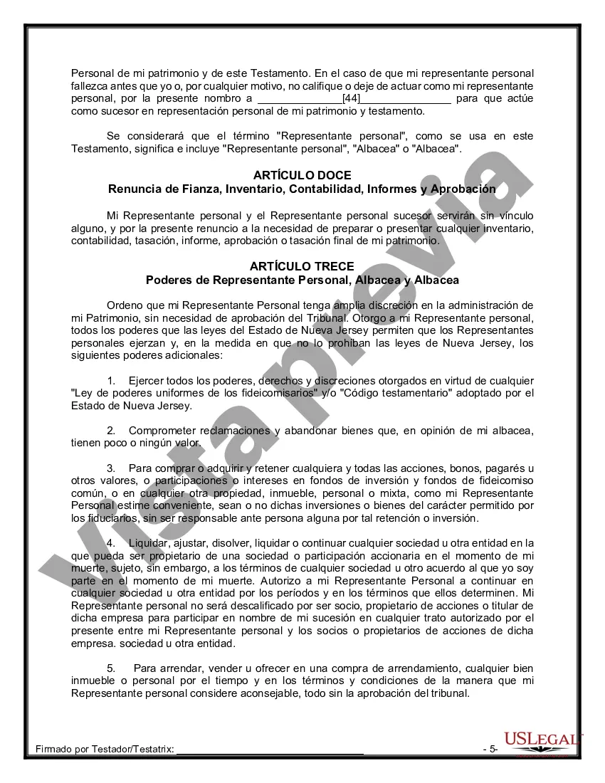 Preview Testamentos Mutuos o Últimas Voluntades y Testamentos para Personas Solteras que conviven con Hijos Menores