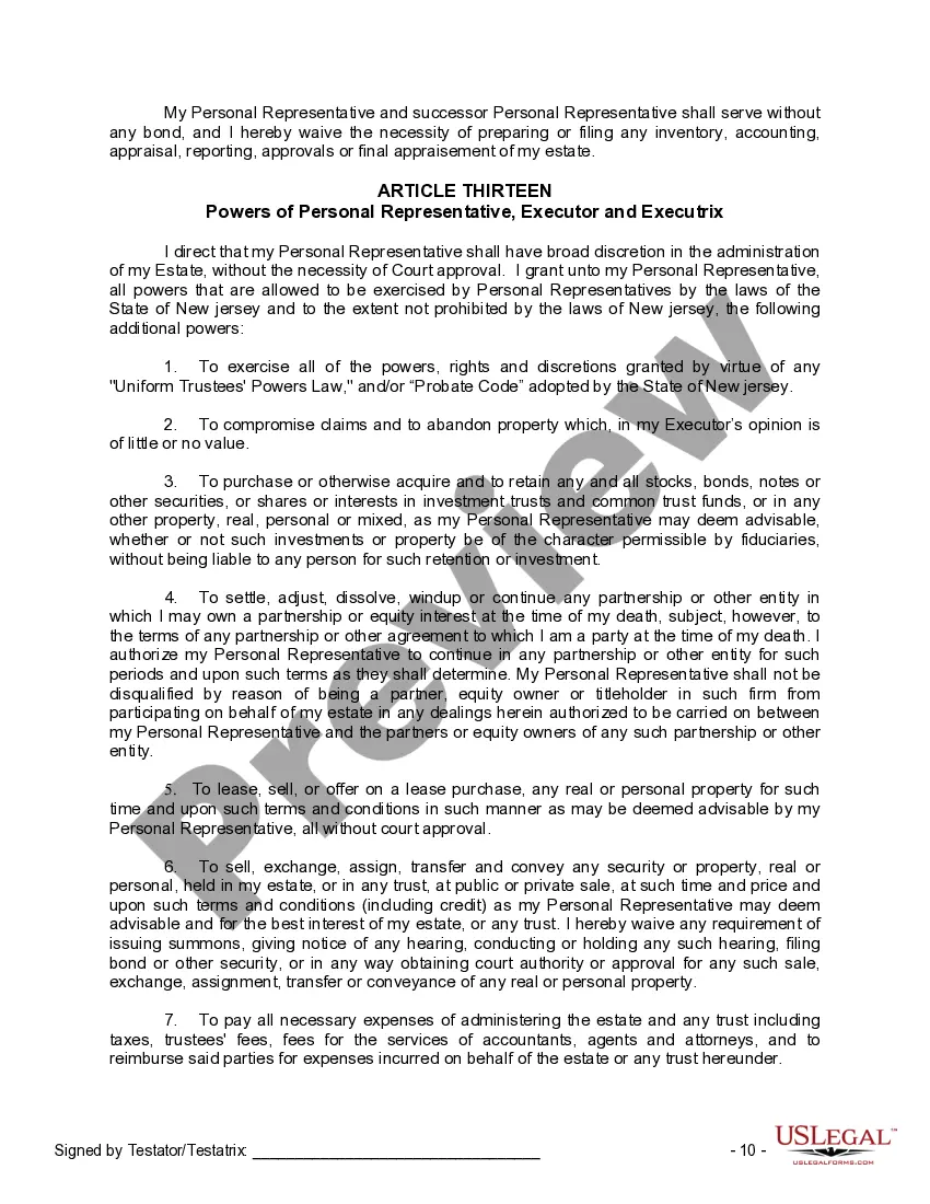 Preview Mutual Wills or Last Will and Testaments for Man and Woman living together, not Married with Minor Children