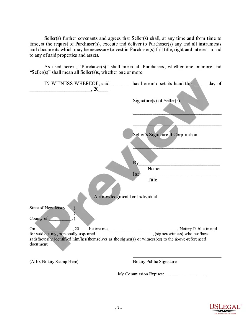 Get Bill of Sale in Connection with Sale of Business by Individual or Corporate Seller Preview Bill of Sale in Connection with Sale of Business by Individual or Corporate Seller