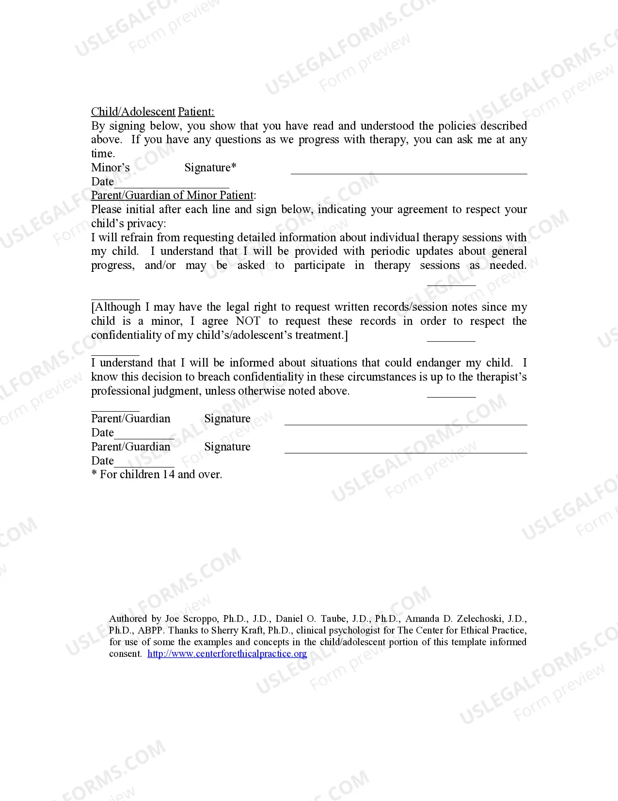 Preview New Jersey Authorization for Consent to Treat a Mionr - Mental Health Services