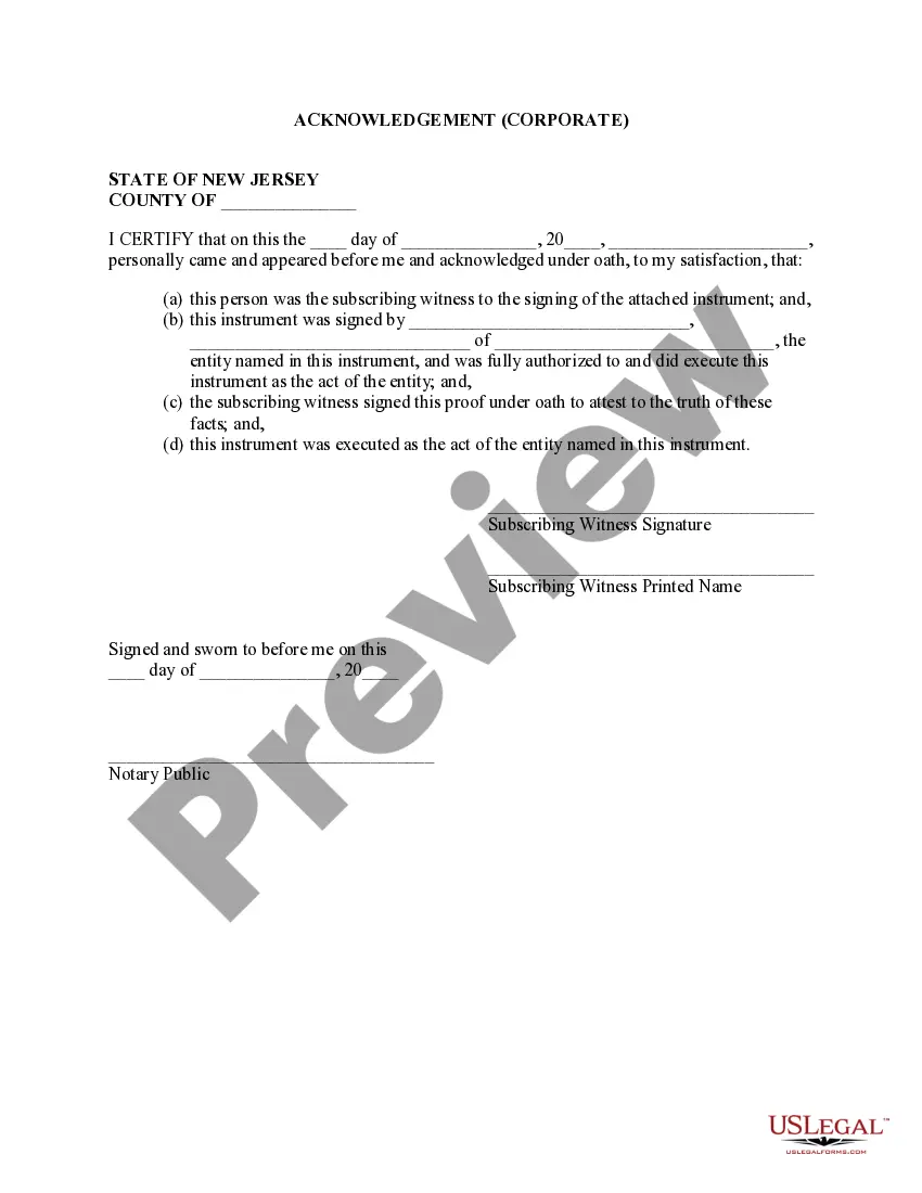 Preview Release of Part of Mortgaged Property - New Jersey