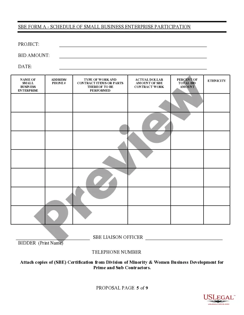 Get Informal Bid Proposal Form Preview Informal Bid Proposal Form