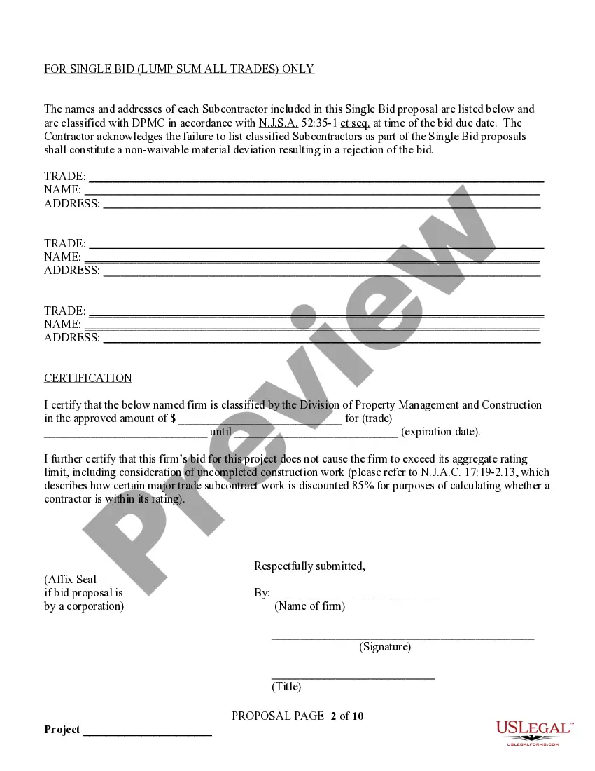 Get Informal Bid Proposal Form Preview Informal Bid Proposal Form