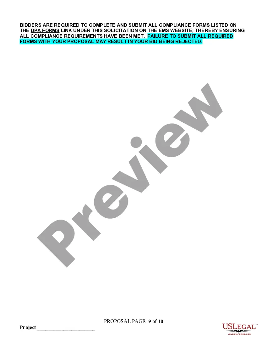 Get Informal Bid Proposal Form Preview Informal Bid Proposal Form