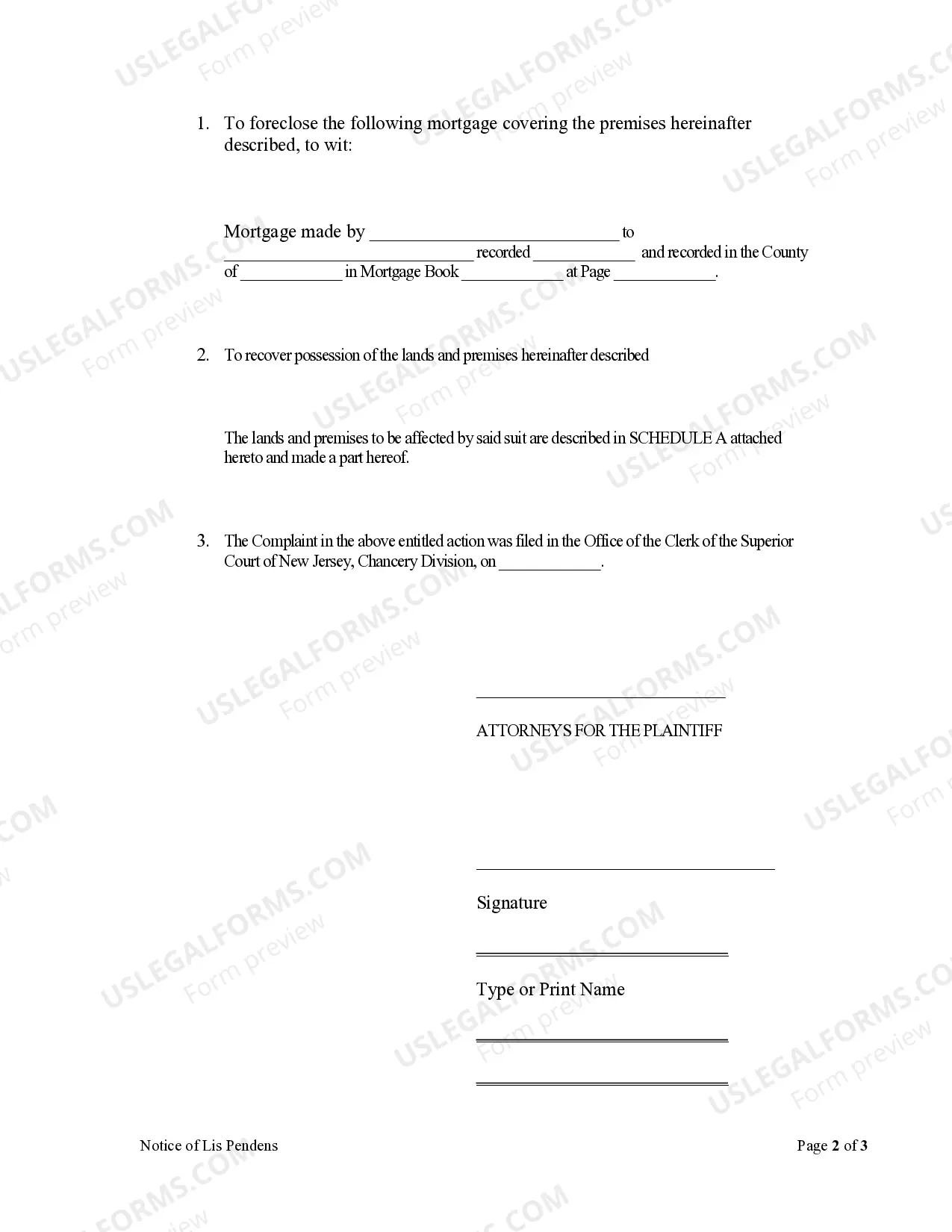 Preview Notice of Lis Pendens