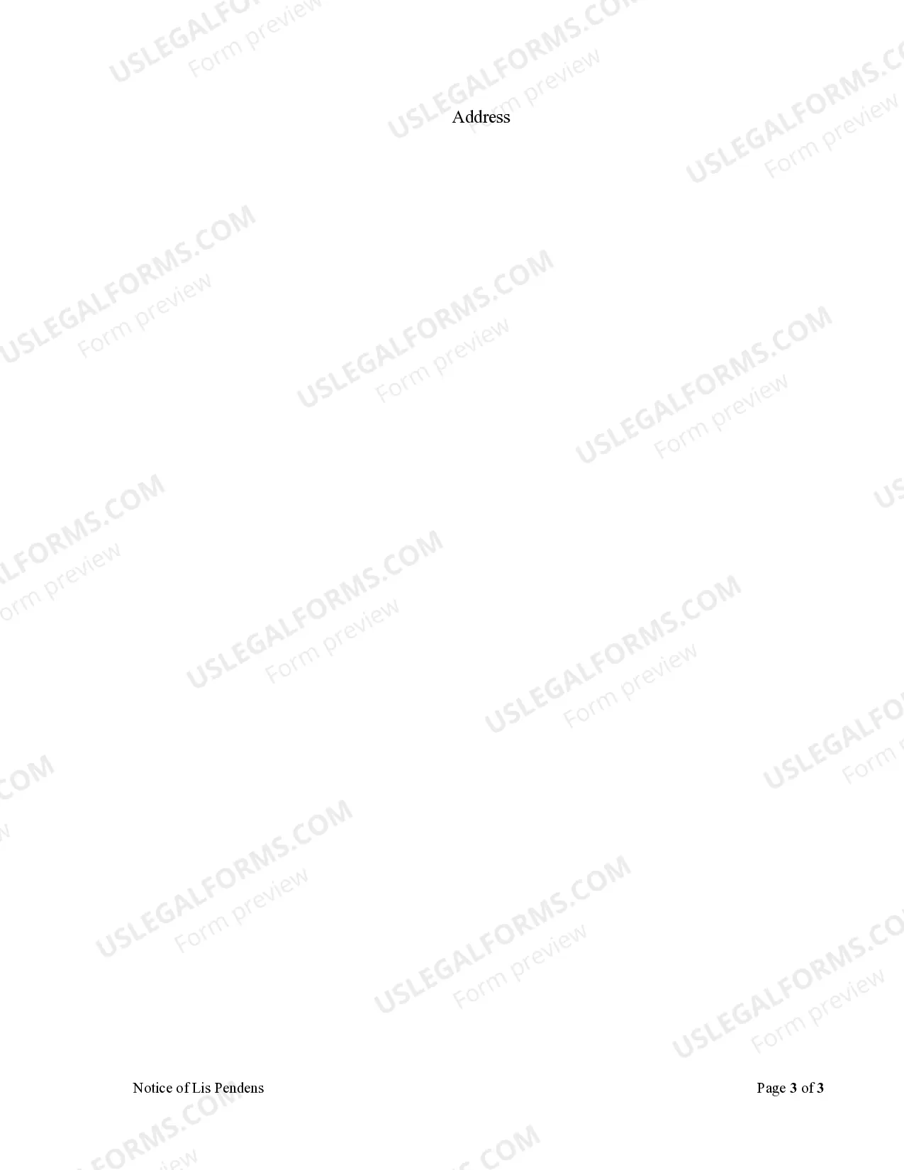 Preview Notice of Lis Pendens