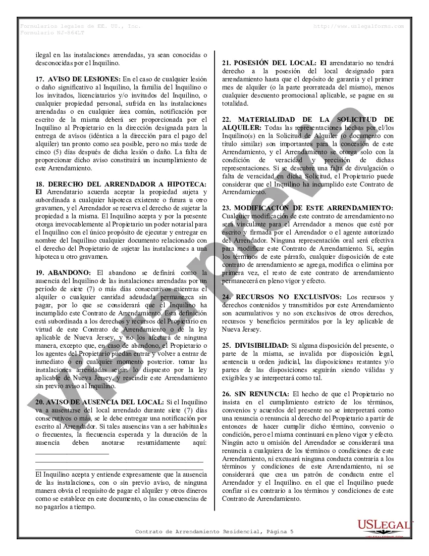 Preview Contrato de arrendamiento de alquiler residencial