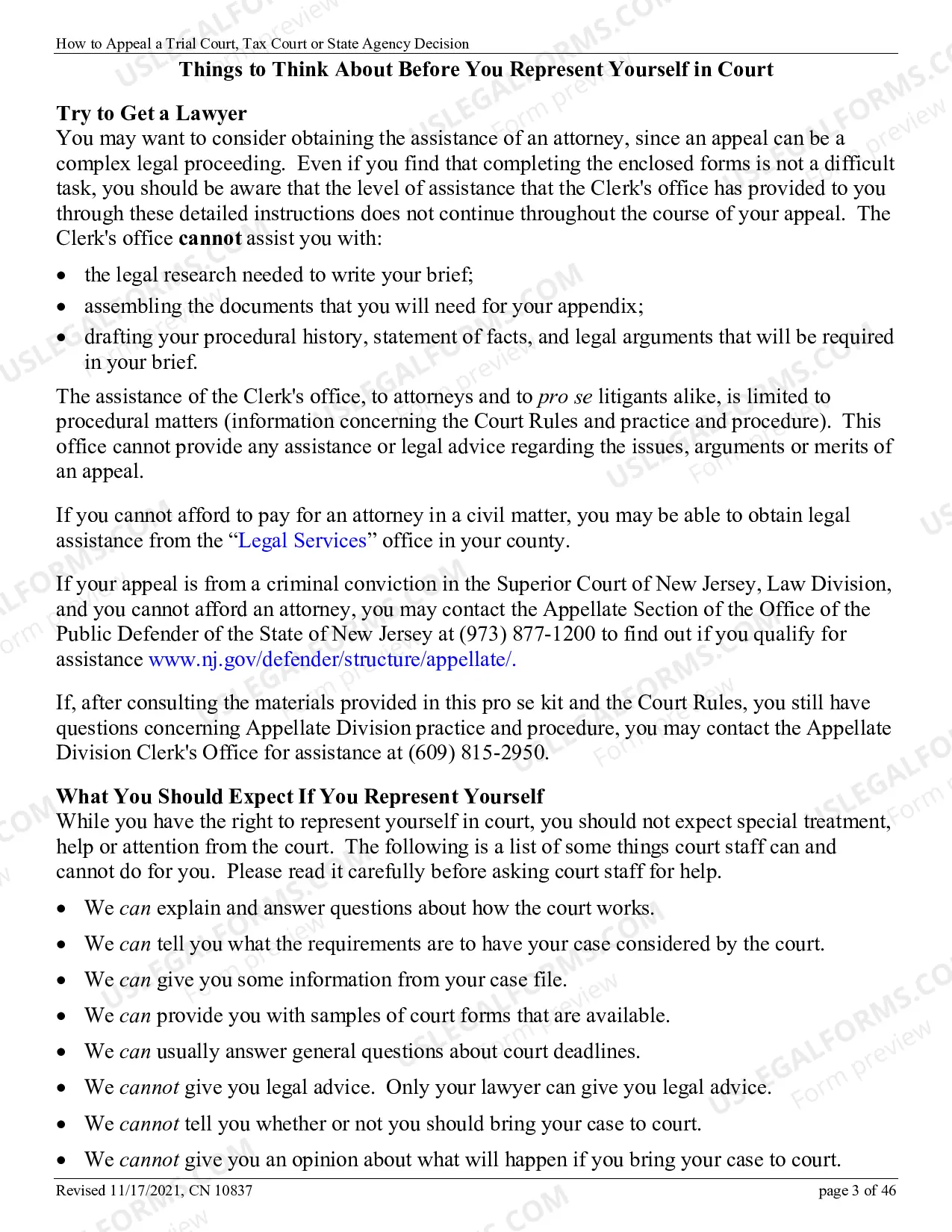 Preview Pro Se Kit Appellate Division