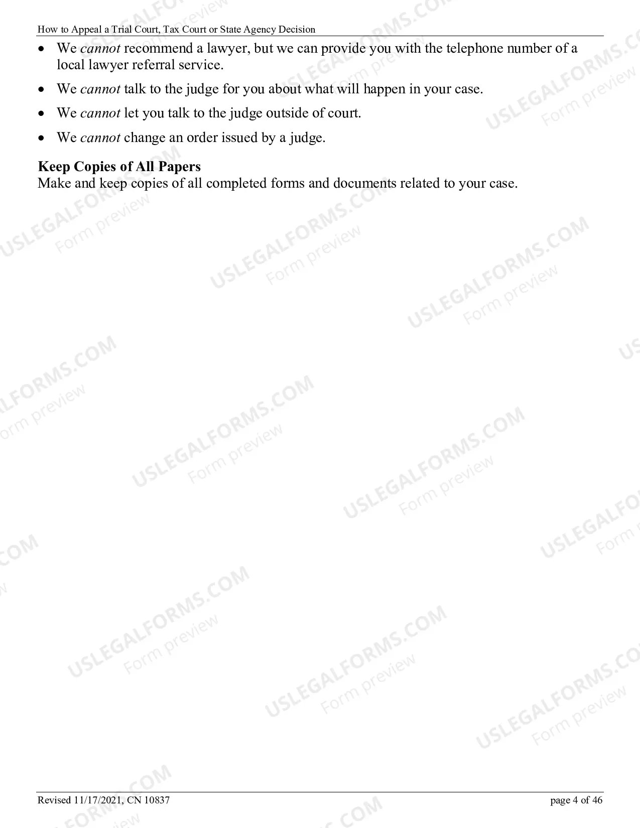 Preview Pro Se Kit Appellate Division