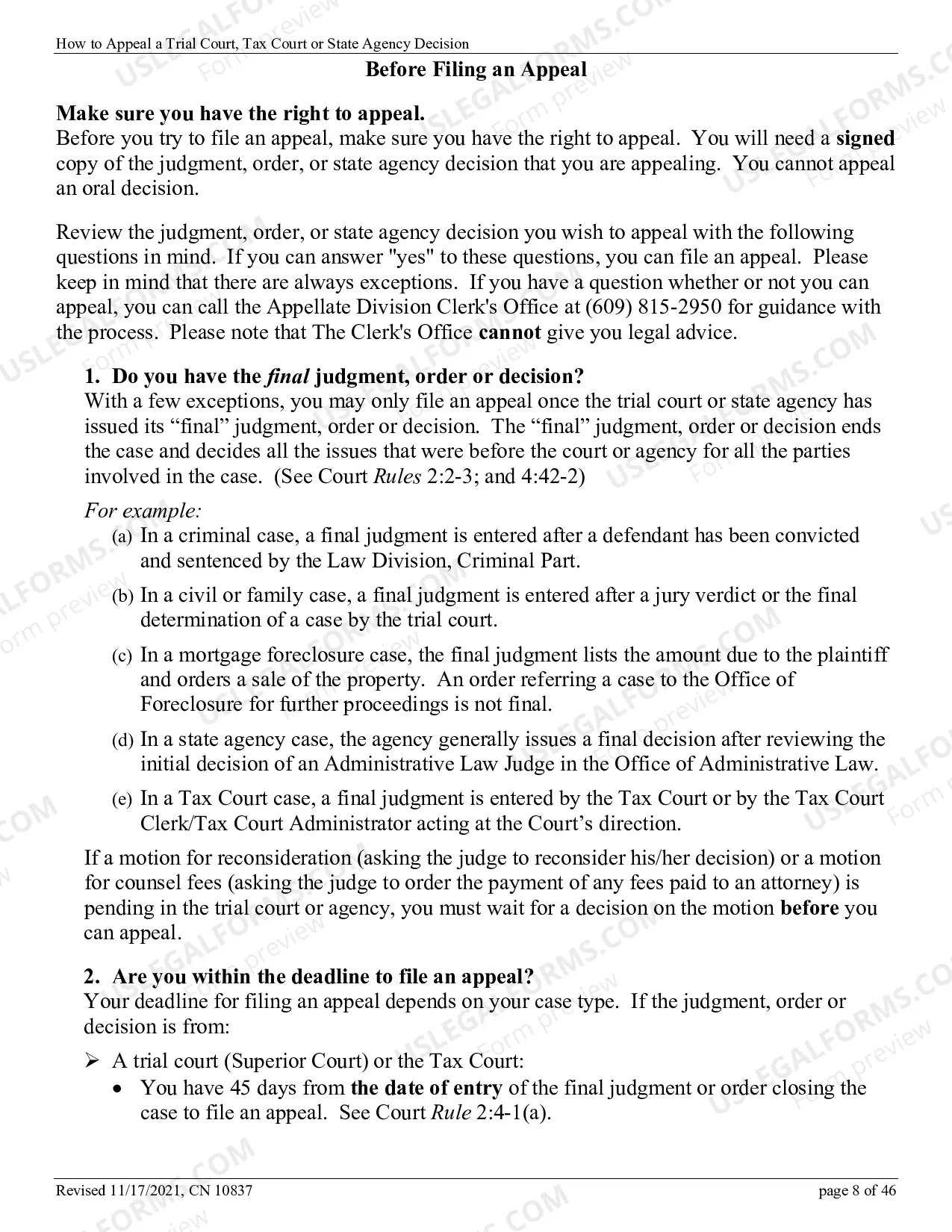 Preview Pro Se Kit Appellate Division