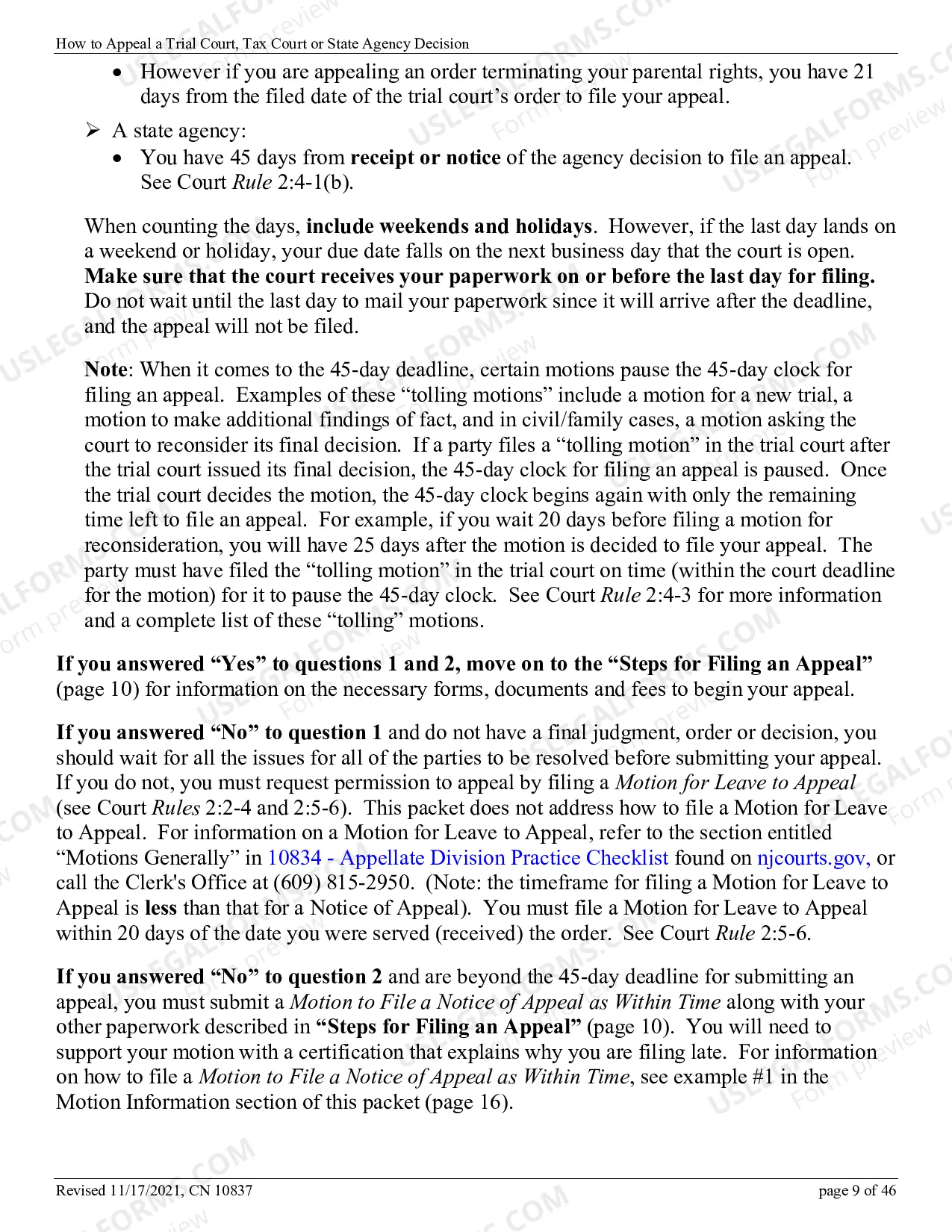Preview Pro Se Kit Appellate Division