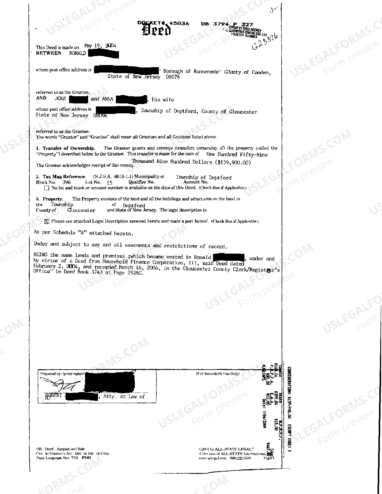 Preview Deed between individual and married couple