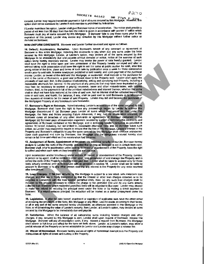 Preview Open-End Mortgage