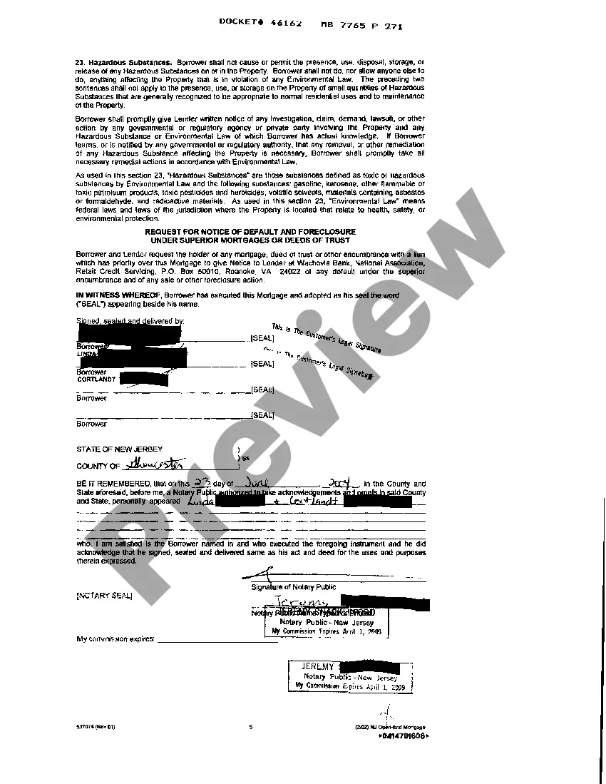 Preview Open-End Mortgage