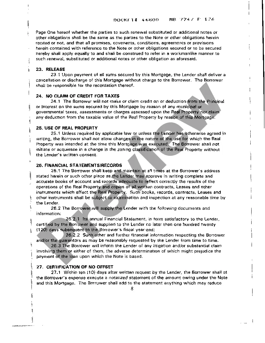Preview A01 Mortgage and Security Agreement - part 1
