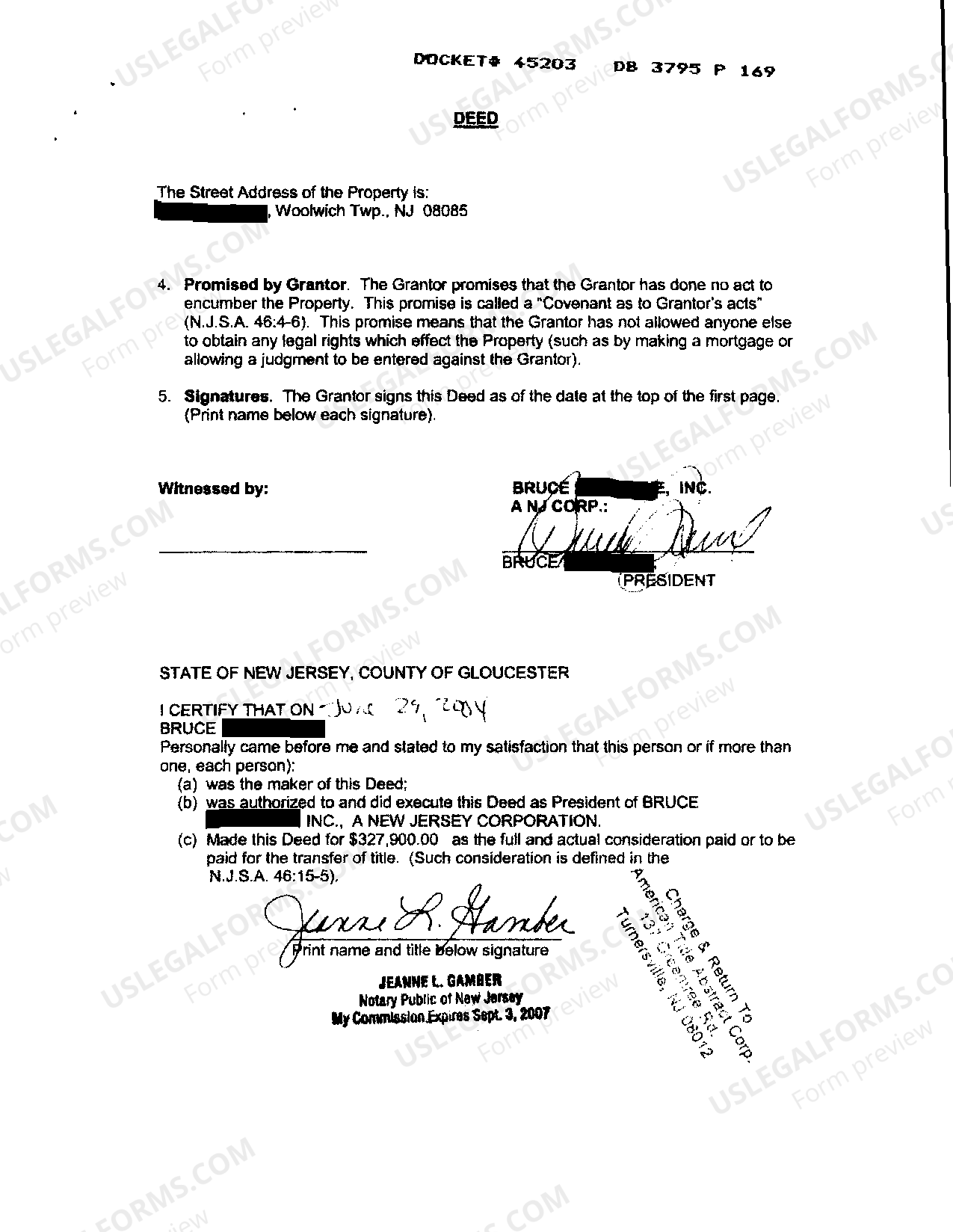 New Jersey Deed between Corporation and Husband and Wife US Legal Forms